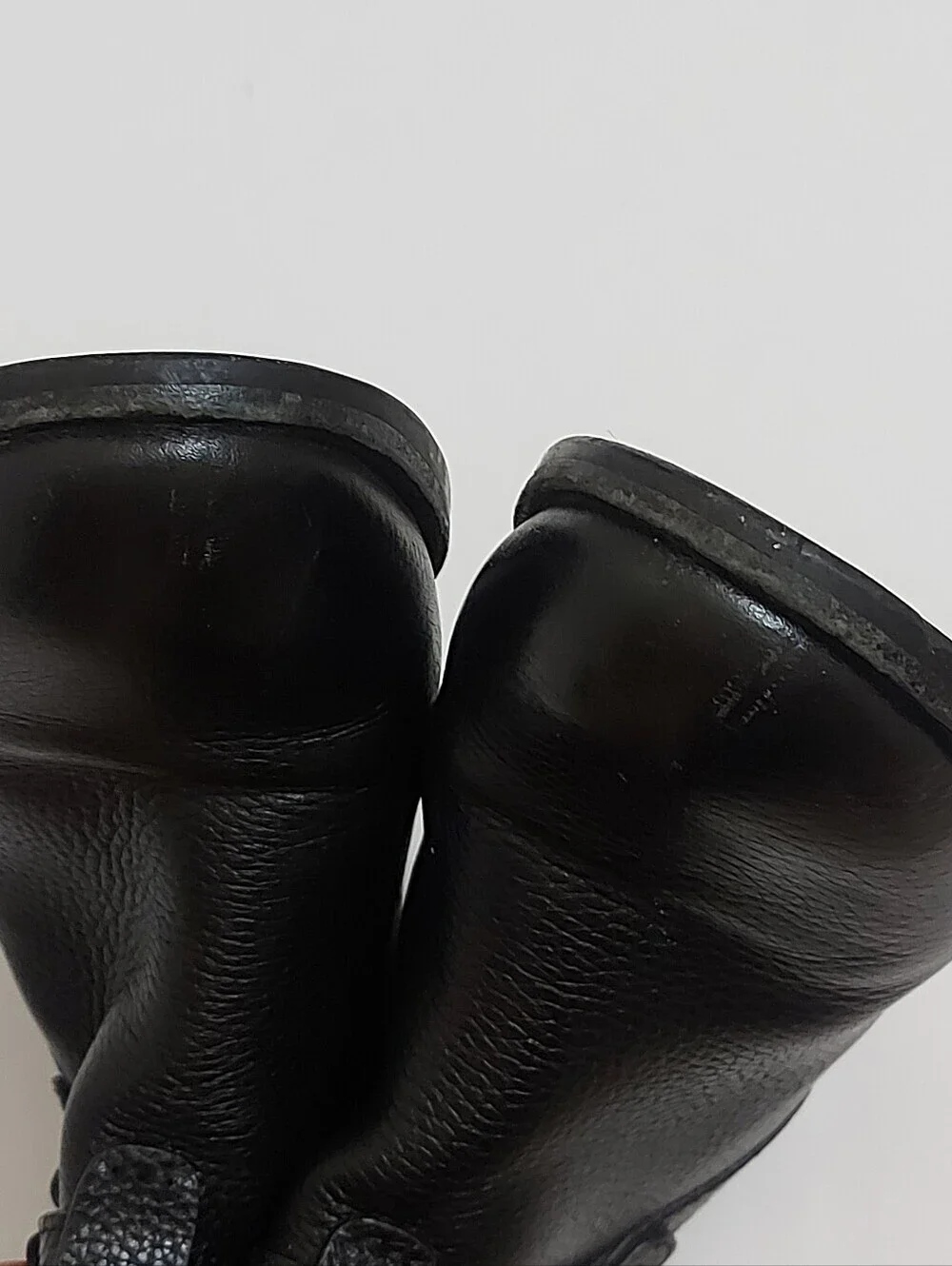 Tory Burch Black Pebbled Leather Over-the-Knee Boots with Gold Logo
